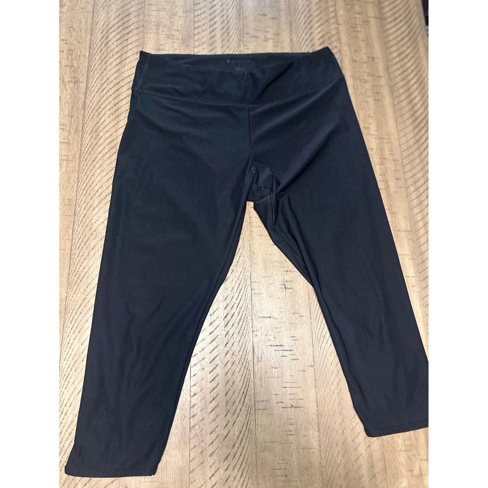 Athleta Black Criss Cross Hem Crop Leggings Women's Size L Activewear